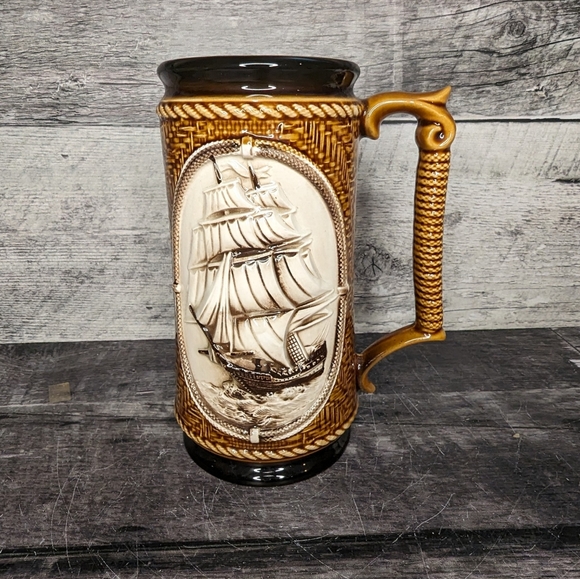 Vintage XL Tall Ship Ceramic Mug - Picture 1 of 7